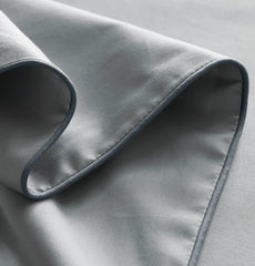 Signature Embellished Sheet Set - Shore/Bluestone Piped Edge