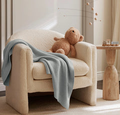 Ribbed Knit Baby Blanket - Shore
