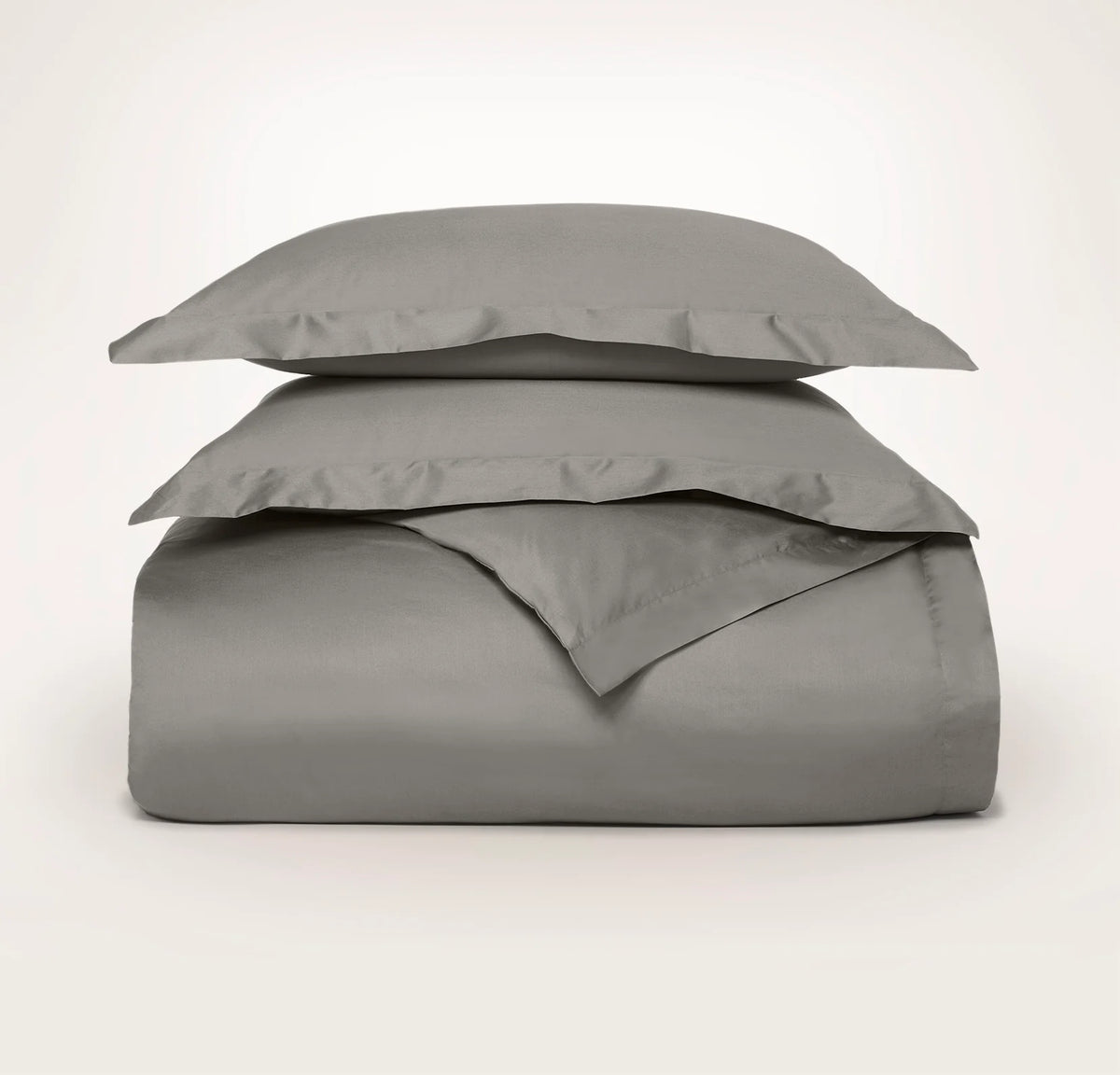 Signature Hemmed Duvet Set - Stone