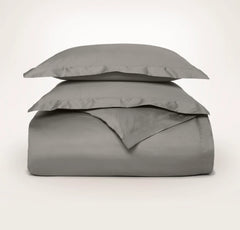 Signature Hemmed Duvet Set - Stone