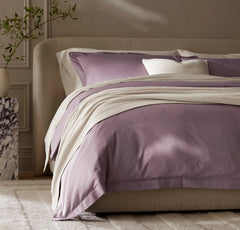 Signature Hemmed Duvet Set - Plum