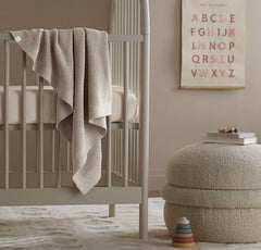 Ribbed Knit Baby Blanket - Heathered Oatmeal