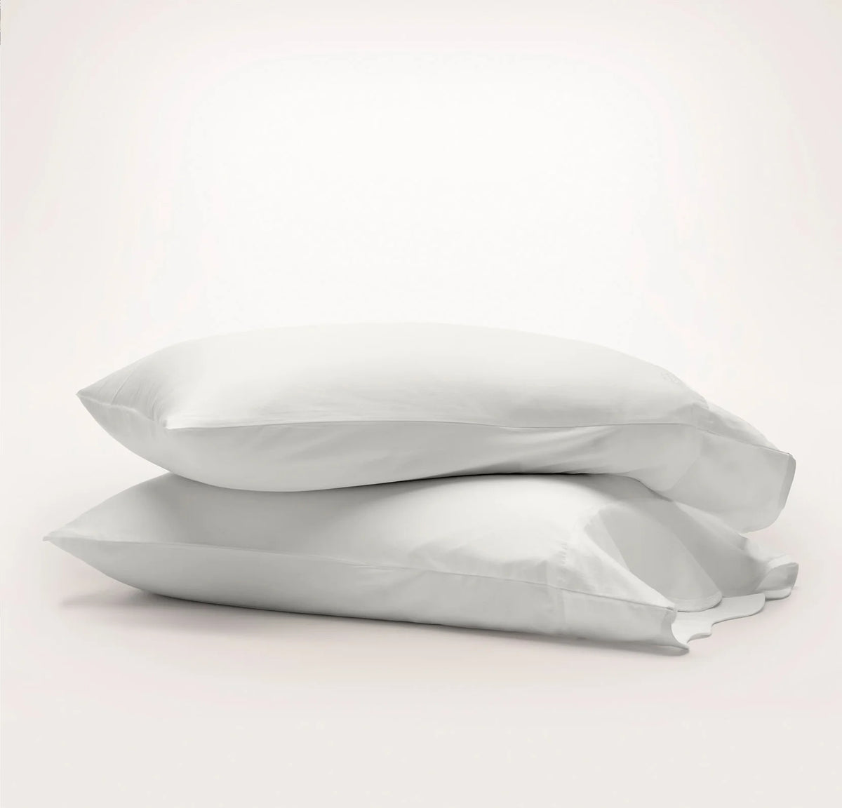Signature Embellished Pillowcase Set - White/White Curved Edge