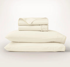 Signature Embellished Sheet Set - Cream/Buttercup Piped Edge