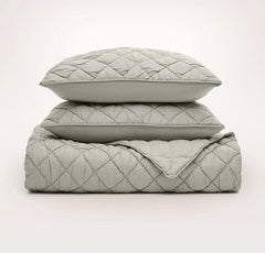 Signature Handstitched Cloud Comforter Set - Pewter