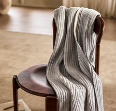 Sunday Knit Throw Blanket - Shore/Heathered Oatmeal