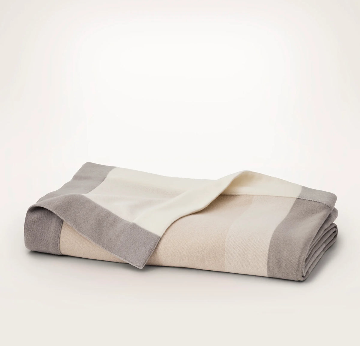 Fine Merino Wool Bed Blanket - Cream/Pewter/Oak Trielle