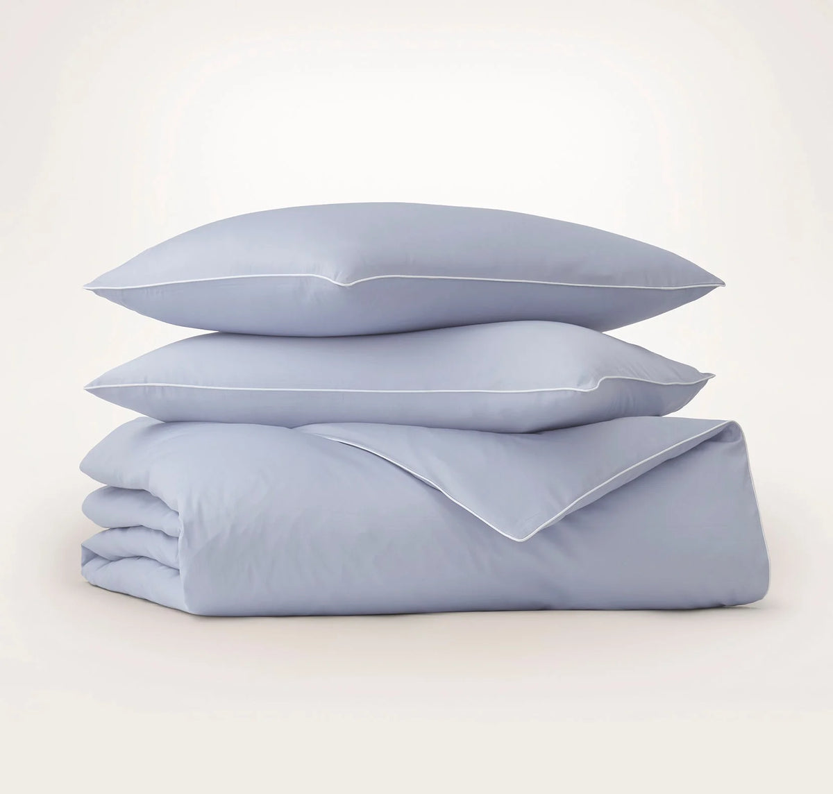 Signature Embellished Duvet Set - Hydrangea/White Piped Edge