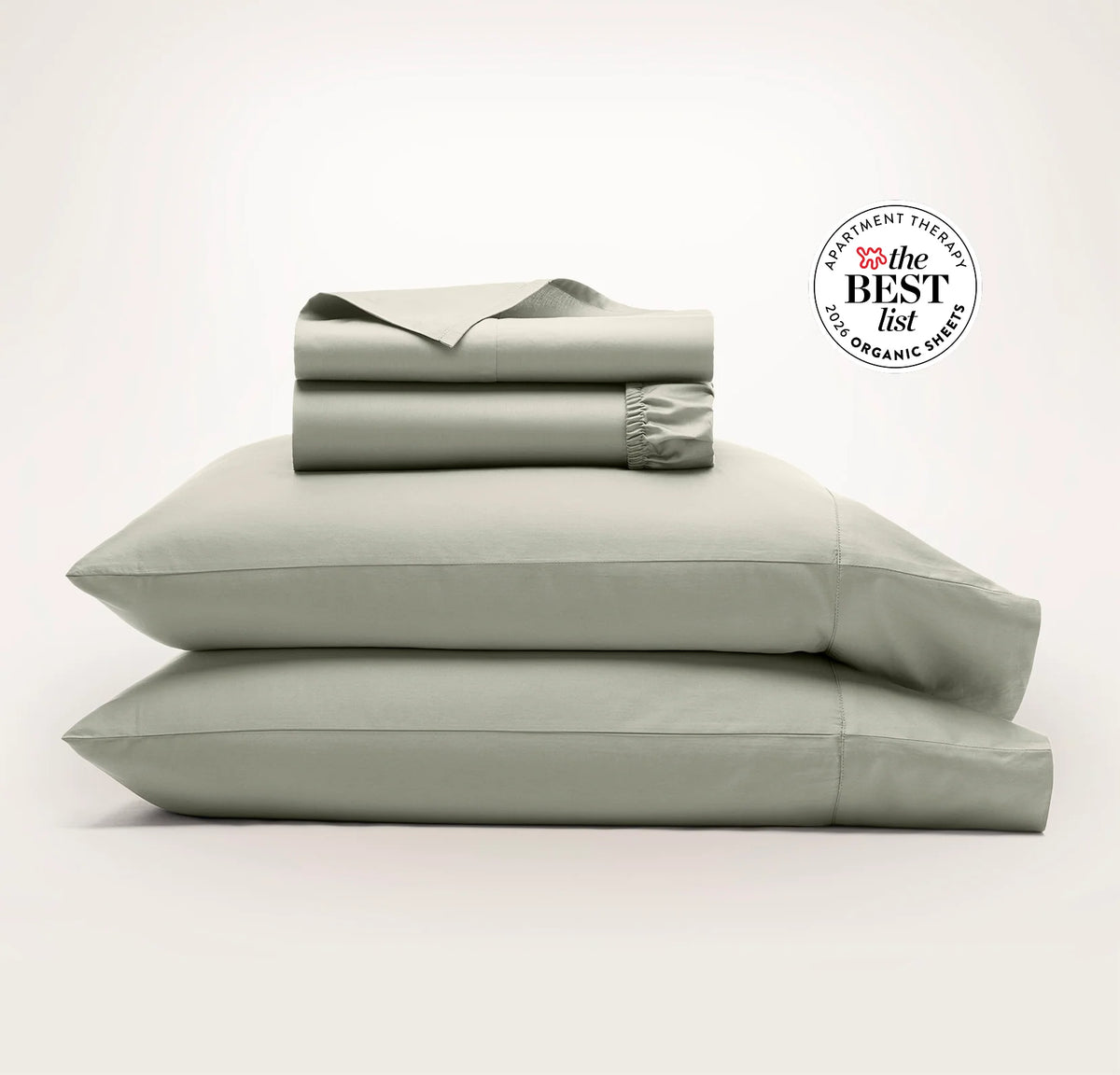 Percale Hemmed Sheet Set - Sageleaf