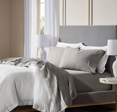 Percale Hemmed Fitted Sheet - Stone