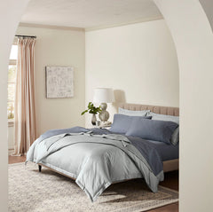 Percale Hemmed Sheet Set - Mineral