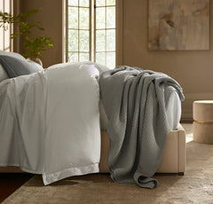 Waffle Bed Blanket - Pewter