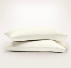 Percale Hemmed Pillowcase Set - Cream