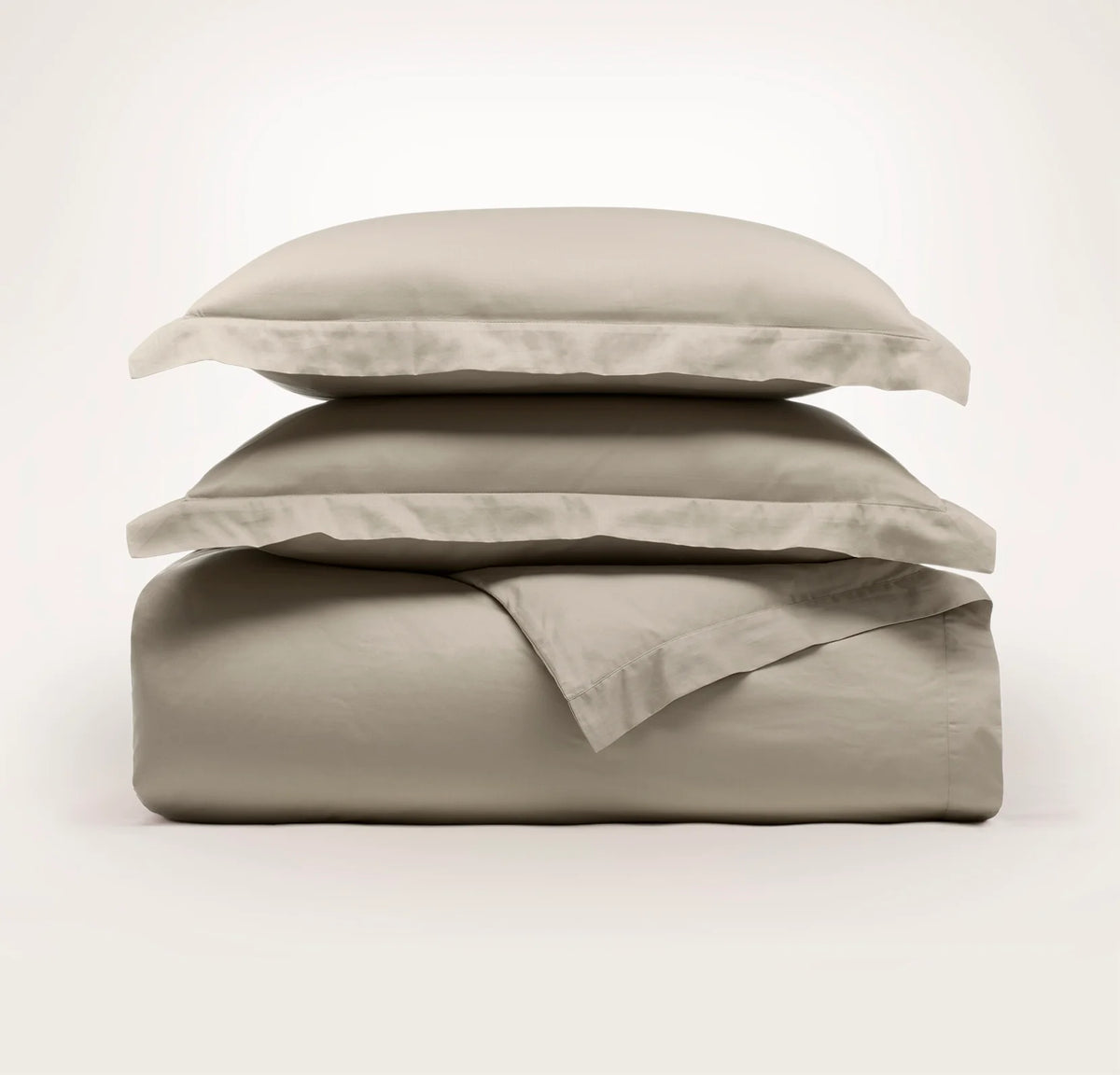 Percale Hemmed Duvet Set - Oak