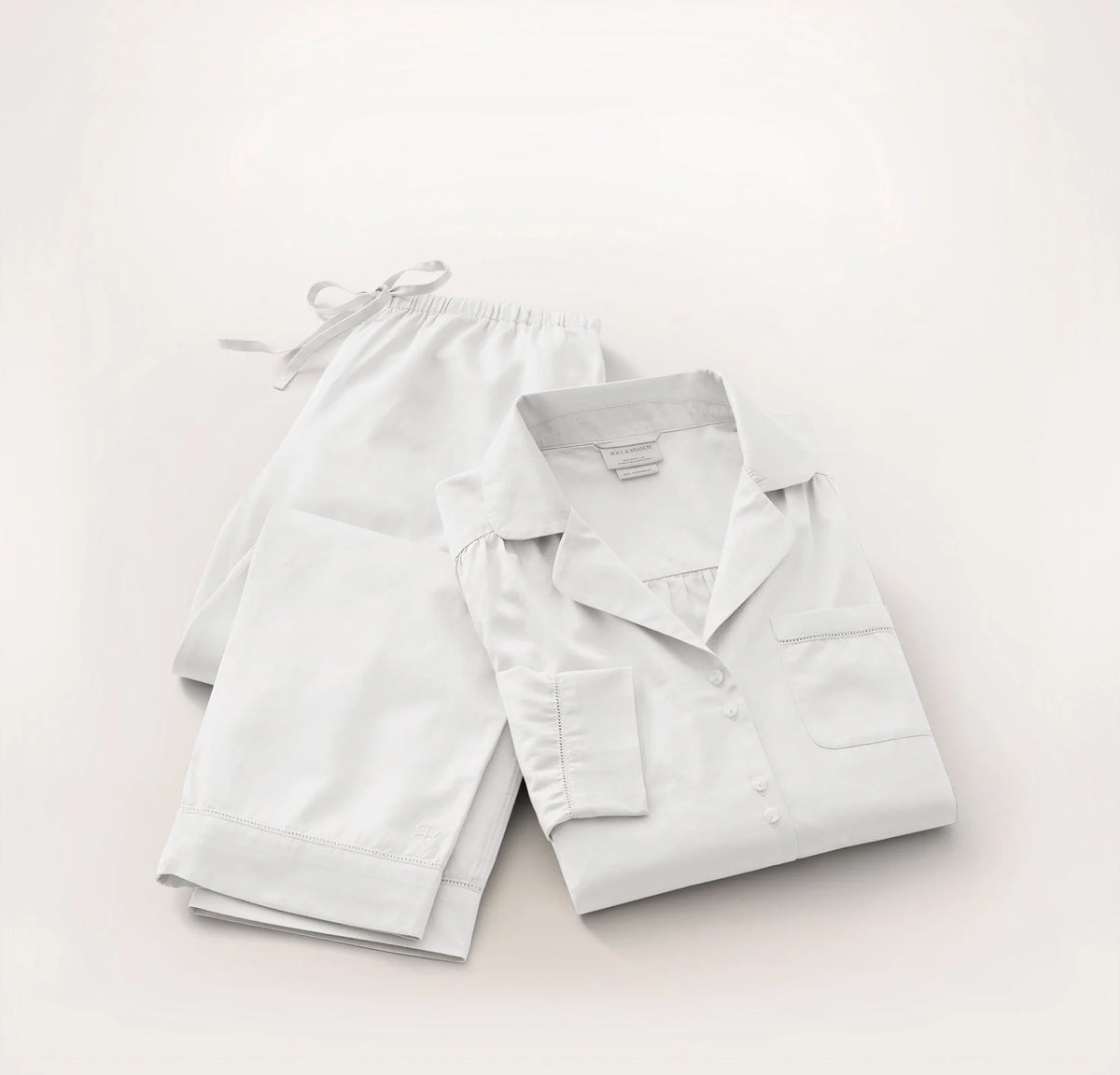 Signature Long Sleeve & Pants Pajama Set - White