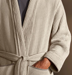 Waffle Robe - Pewter/Stone