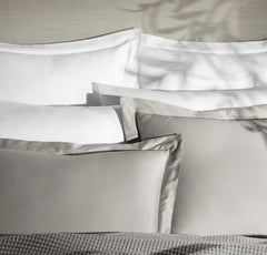 Percale Hemmed Duvet Set - Pewter