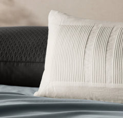 Fluted Pillow Cover (Lumbar) - White
