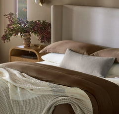 Signature Hemmed Duvet Set - Walnut