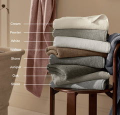 Turkish Ribbed Bath Towel - Oak