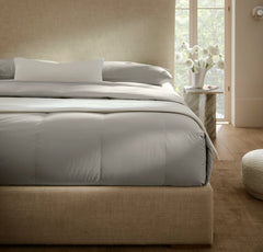 Percale Quilted Down Comforter - Pewter