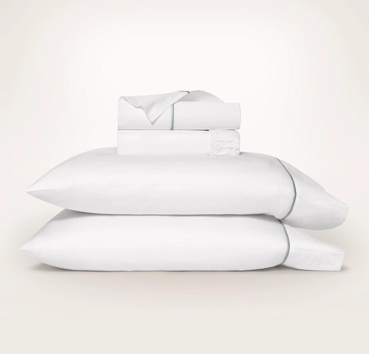 Percale Embellished Sheet Set - White/Shore Embroidered