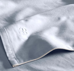 Percale Embellished Sheet Set - Hydrangea/White Piped Edge