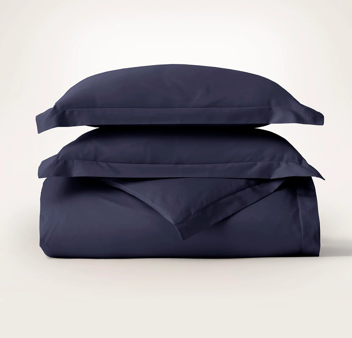 Percale Hemmed Duvet Set - Coastal Navy