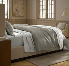 Signature Hemmed Duvet Set - Pewter