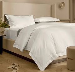 Signature Embellished Duvet Set - White/White Embroidered