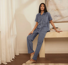 Soft Knit Short Sleeve & Pants Pajama Set - Mineral