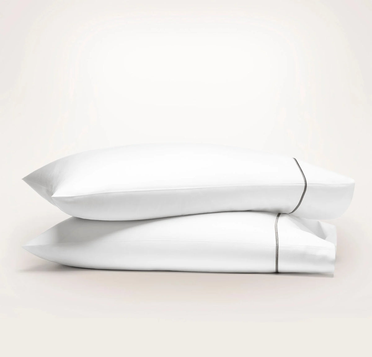 Signature Embellished Pillowcase Set - White/Stone Embroidered