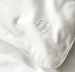 Percale Embellished Duvet Set - White/White Piped Edge