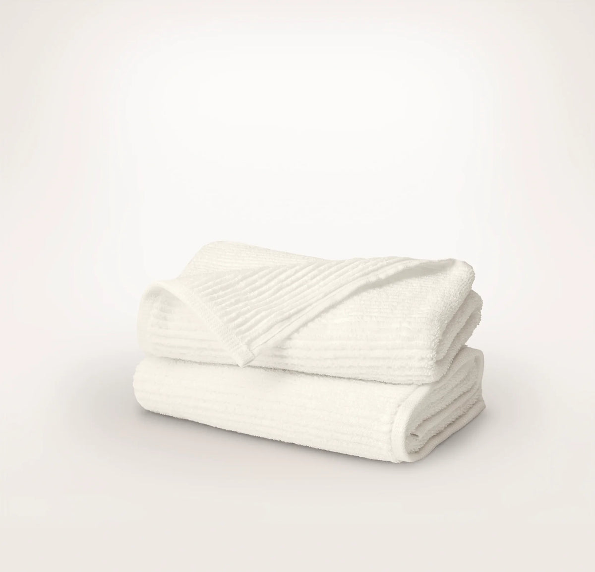 Turkish Ribbed Hand Towels (Pair) - Cream