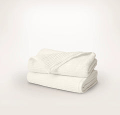 Turkish Ribbed Hand Towels (Pair) - Cream