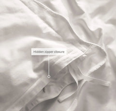 Percale Embellished Sham - Cream/Sand Curved Edge