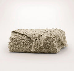 Cozy Boucle Throw Blanket - Heathered Oak