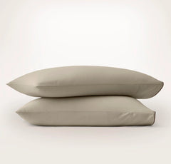 Signature Embellished Pillowcase Set - Oak/Walnut Piped Edge