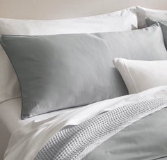 Signature Embellished Duvet Set - Shore/Bluestone Piped Edge