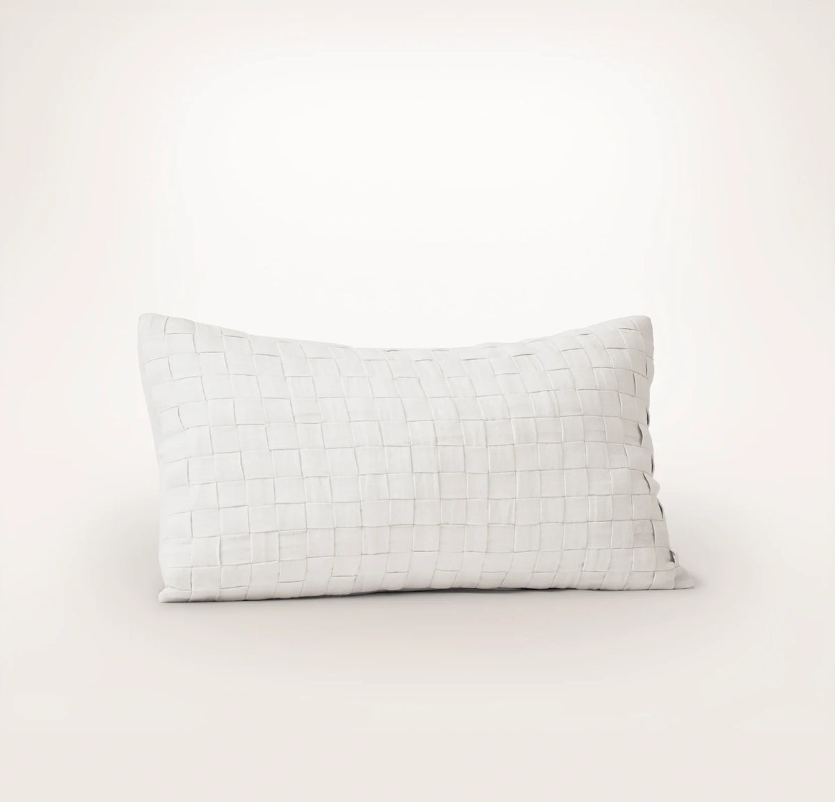Linen Woven Icon Pillow Cover (Petite Lumbar) - White