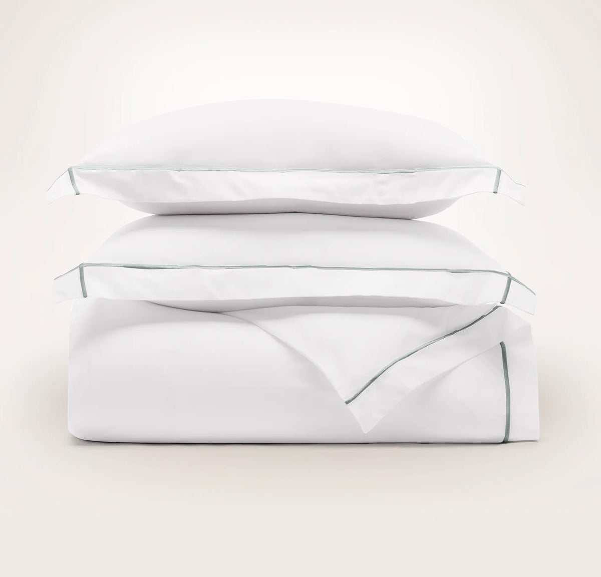 Percale Embellished Duvet Set - White/Shore Embroidered