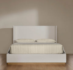 Upholstered Wingback Bed - Sand