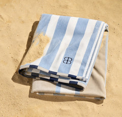 The Beach Towel - Hydrangea Harbor Stripe