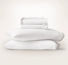 Signature Embellished Sheet Set - White/Shore/Sand Sail Stitch
