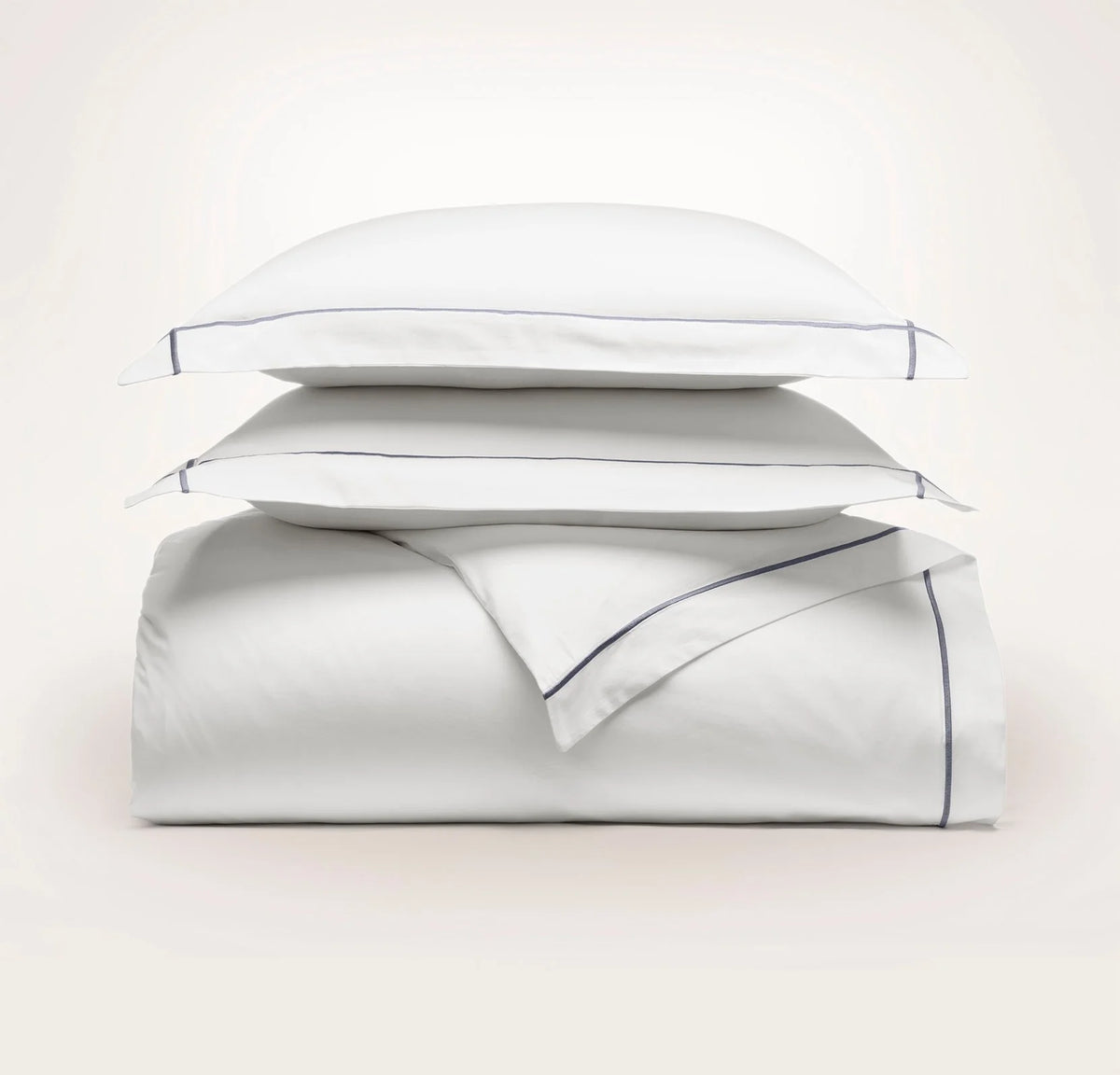 Signature Embellished Duvet Set - White/Mineral Embroidered