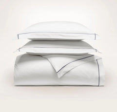 Signature Embellished Duvet Set - White/Mineral Embroidered