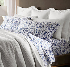 Signature Hemmed Sheet Set - Navy Botanical