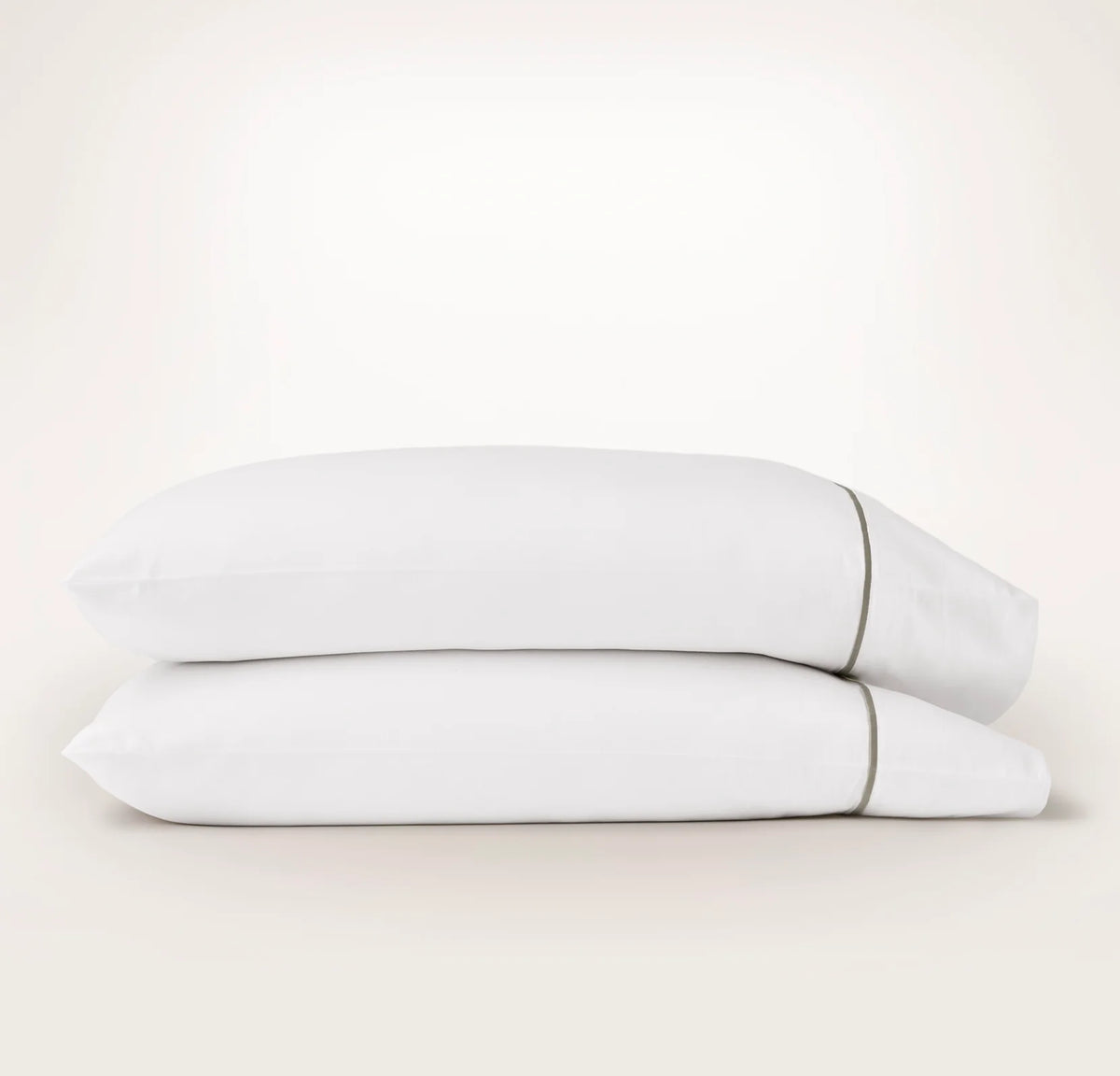 Percale Embellished Pillowcase Set - White/Oak Embroidered