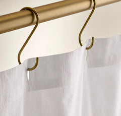 Ottoman Ribbed Shower Curtain - White