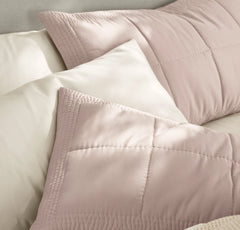Signature Handstitched Quilted Sham - Dusty Rose